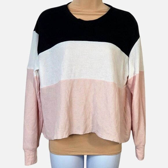 Hollister Sweaters - Hollister Womens Colorblock Boyfriend Tee XS Long Sleeve Lightweight Casual Top